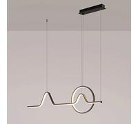 Lampe à suspension linéaire pour îlot de cuisine, lampes suspendues modernes de salle à manger à LED 38W, lampe d'ambiance d'éclairage décoratif de salon à bande métallique, lampes à suspension