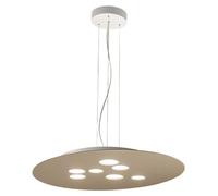 Lampe À Suspension Luna S 10Xgx53 Max 10X8W Taupe - Lumière Double Émission - Métal Et Aluminium - Gea Luce - Luminaire Design