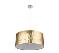 Lampe à suspension parapluie lampe à suspension suspension salon, 3 flammes nickel mat or poinçons décoratifs 1x 3x douille E27, DxH 53x140cm