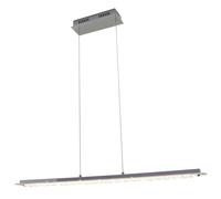 Lampe à suspension plafonnier LED suspension de salon avec abat-jour en verre, métal argenté, 1x LED 1x 24W 1920lm, LxH 87x120 cm