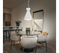 Lampe à Suspension Salle à Manger de Plâtre Blanc Luminaire Cuisine H 177,5 CM