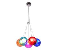 Lampe à Suspension Sphérique en Verre de Couleur, Luminaire Moderne Basé sur des Ampoules G4, Lustre Pendentif Boule Coloré pour Chambre Salon Couloir Restaurant Café