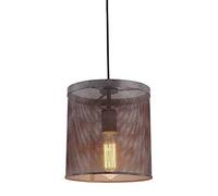 Lampe à Suspension Style Campagne américaine, Style Industriel, Style Cage, rétro Steampunk, éclairage de Plafond Vintage en Fer Noir, Abat-Jour Net 22,1 cm, Lampe Suspendue pour Salle à Manger,