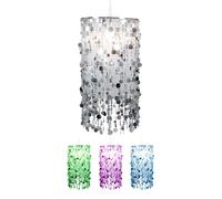 Lampe à suspension suspension chambre d'enfant salon argent télécommande RGB LED, métal, 1x LED RGB blanc chaud, DxH27x152 cm