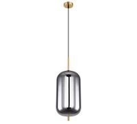 Lampe à suspension suspension lampe à suspension lampe de table à manger laiton couleur verre fumé, métal, 1x douille E27, DxH 22x120cm