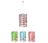 Lampe à suspension suspension lumière chambre d'enfant salon télécommande colorée RGB LED, métal textile, 1x LED RGB blanc chaud, DxH 22,5x136 cm