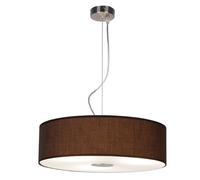 Lampe à suspension télécommande textile lampe de table à manger suspension dimmable suspension lampe de salon marron, acier verre, 3x RGB LED 9W 806Lm, DxH 45x175 cm