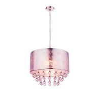 Lampe à suspension textile LED RGB télécommande plafonnier en cristal éclairage changeur de couleur à intensité variable