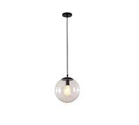 Lampe à suspension Vintage industrielle en métal finition boule de verre clair abat-jour rond Loft lampe de suspension rétro plafonnier boule rétro abat-jour en verre clair,B/25CM