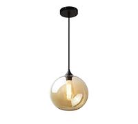 Lampe à suspension Vintage industrielle en métal finition boule de verre clair abat-jour rond Loft lampe de suspension rétro plafonnier boule rétro abat-jour en verre clair,A/30CM