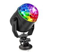 Lampe à tête mobile LED LED DJ Disco Ball Stage Lights Effet 7 Couleurs Tournant Avec Prise Télécommande Voiture Ventouse Musique Sync for La Fête D'anniversaire Auto pour les soirées disco, mariage,