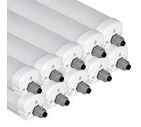 Lampe à vasque Lampe LED pour locaux humides Lampe de cave 120cm plafonnier , 2880lm blanc froid 6400K IP65 approprié pour les locaux humides et mouillés, set de 8 pièces