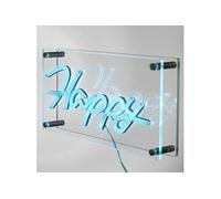 Lampe Acrylique Effet Néon "Happy" 30cm Bleu