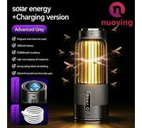 Lampe anti-insectes solaire à haute efficacité énergétique, tension 2500V avec 3 modes de temporisation optionnels, piège à moustiques pratique pour jardin extérieur, cour arrière, camping E15-Silver-