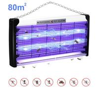 Lampe Anti Moustique 30W, Lampe UV Tue-Mouche 1800V, Efficace Portée 80m², Avec Chaîne et Brosse, pour Interieur, Extérieur, Balcon