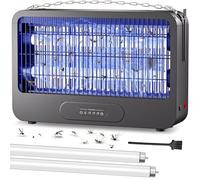 Lampe Anti Moustique, 3500V Double Grille Haute Tension 20W Anti Mouche Eléctrique avec Télécommande et Minuterie, Piège à Mouches pour Intérieur Chambre, 2 Tubes UV de Rechange Inclus