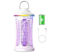 Lampe Anti Moustique, 4000mAh 2000V Portable Rechargeable par USB Tueur D'Insectes, Piège à Mouches Électrique Piège Lumineux LED, Extérieur et Intérieur pour la Maison, Cuisine, Jardin, Camping
