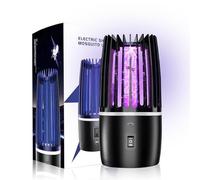 Lampe Anti Moustique Exterieur, Lampe électrique Anti Insectes 4000mAh Rechargeable USB avec Éclairage LED, Lampe Moustique Élimination 360° pour Extérieur, Camping & Jardin
