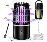 Lampe Anti Moustique, Lampe électrique Anti Insectes 4000mAh Rechargeable USB Piège à Mouche Insectes 360 ° UV Électrique