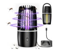 Lampe Anti Moustique, Lampe électrique Anti Insectes 4000mAh Rechargeable USB Piège à Mouche Insectes 360 ° UV Électrique Anti