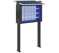 Outsunny Lampe anti-moustique 25W, piège à moustiques efficace portée 150-200 m², tue-mouches électrique LED pour usage extérieur, noir