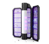 Lampe Anti Moustique, Raquette Anti-Insectes 2 en 1, Tueur D'insectes Portable avec lumière UV, Batterie Rechargeable de 4000 mAh, Électrique Anti Insectes, Design de Voyage Compact