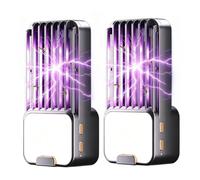 Lampe Anti Moustique Rechargeable 4000mAh Prise Anti Moustique, Répulsif Mouche Et Moucherons 3 en 1 UV 180° Piège À Moustique Rechargeable Électrique Moustique pour Intérieur Et Extérieur (Noir*2)