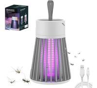 Lampe Anti Moustique, Tue Mouche Electrique Interieur, Anti Moustique Electrique Exterieur Portable Rechargeable USB,Imperméable pour Intérieur, Extérieur, Camping et Jardin (Gris)