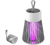 Lampe Anti-Moustique UV 365 nm - Portée 100m², Rotation 360°, Rechargeable USB et Solaire, Imperméable pour Intérieur, Extérieur, Camping et Jardin (Grey-1PCS)