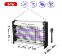 Lampe anti moustique - UV LED Tue Mouches Destructeur D' Insectes Electrique 20W Style de lampe, Lampe anti-moustique led