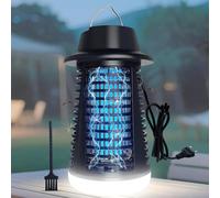 Lampe anti-moustiques d'extérieur - Piège à mouches électrique - Capture d'insectes - Double fonctionnalité - 15,5 x 15,5 x 27 cm - Noir