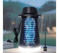 Lampe anti-moustiques d'extérieur - Piège à mouches électrique - Capture d'insectes - Double fonctionnalité - 15,5 x 15,5 x 27 cm - Noir