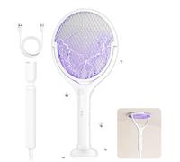 Lampe anti-moustiques électrique - Destruction d'insectes 4-en-1 - 3000 V - Grille de protection à 2 couches - Extractible - Largeur de la grille : 21 cm - Lumière UV - Blanc