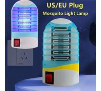 Lampe anti-moustiques LED avec prise US/EU, piège électrique pour moustiques, insectes et moucherons, lampe de nuit, lampe anti-moustiques d'été A US plug