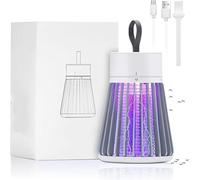 Lampe anti-moustiques rechargeable par USB - Anti-insectes UV - Gris | Utilisation intérieure et extérieure, design portable, piège à mouches électrique, rechargeable par USB, piège à insectes