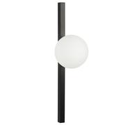 Lampe Applique Murale avec 1 Lumière en Métal et Verre Noir Tige Unique Isabella