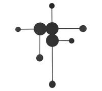 Lampe Applique Murale avec 6 Lumières Abstrait en Métal et Verre Noir Mariato