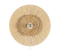 Lampe Applique Murale avec Abat-Jour Forme Soleil en Papier Naturel Yaapi