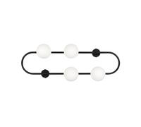 Lampe Applique Murale Moderne avec 4 Lumières en Métal et Verre Noir Yango