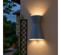 Applique murale applique maison applique extérieure lumière terrasse, haut & bas IP44, verre satiné, 3x LED 2,5W 180Lm 3000K, LxH 16x23,5 cm