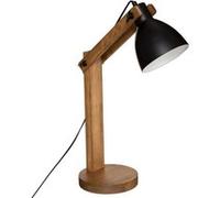 Atmosphera - Lampe arc Cuba noire - métal et bois H56 cm