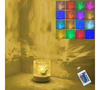 Lampe Aurore Boréale, Projecteur D'aurores Boréales, Lampe Effet Ocean D'eau 16 Couleurs Dégradées RGB Télécommandée Convient Pour La Chambre À Coucher, La Chambre D'enfant, Fête, Bar, Salle De Jeux