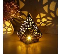 Lampe Autoportante En Forme D'Étoile Polaire, En Métal Et Fer, Style Bohème, Moderne Et Féerique, Forme Géométrique, Projection 3d, Luminaire Creux Pour Maison Et Jardin