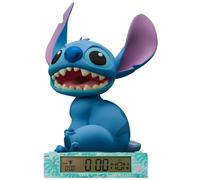 Lampe avec horloge alarme Kids Licensing Disney Stitch 3D DorÃ© 22,9x13x13 cm