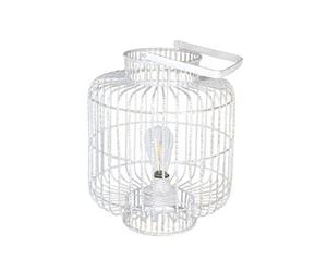 Lampe Blanche en métal patiné Or transportable LED