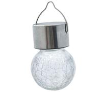 Lampe blanche solaire inox à suspendre