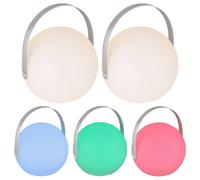 Lampe boule de décoration de jardin dimmable avec télécommande lampe d'extérieur à changement de couleur lampe à piles avec effet bougie, à suspendre ou à poser, LED RVB, DxH 18,9 x 21 cm, lot de 2
