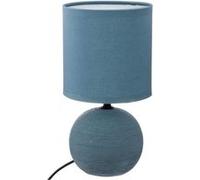 Atmosphera Lampe à poser Timéo céramique bleu strié H25 cm