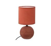Atmosphera Lampe à poser Timéo Céramique striée H25 cm Rose terracotta