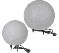 Lampe boule Lampe boule de jardin Pierre aspect granit Lot de 2 30-40cm